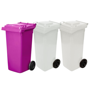 WB120L - 120L Wheelie Bin White, Natural, Purple (Food Grade)
