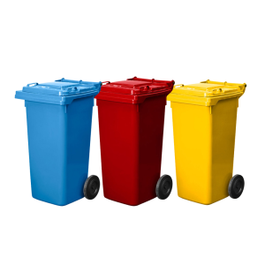 WB80 - 80L Wheelie Bin Sky Blue, Red, Yellow