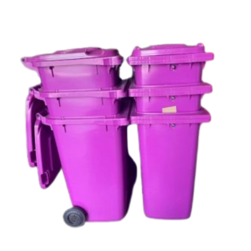 WB240P + WBLOCK 240L Purple Wheelie Bin fitted w/ Lock & Key *QLD ONLY SPECIAL*