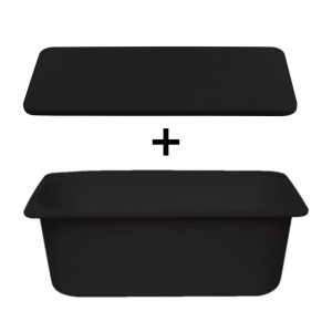 NCIICL5LZBL + NCIICL5LZBL - 5L Black Ice Cream Container w/ Lid *WA ONLY SPECIAL*