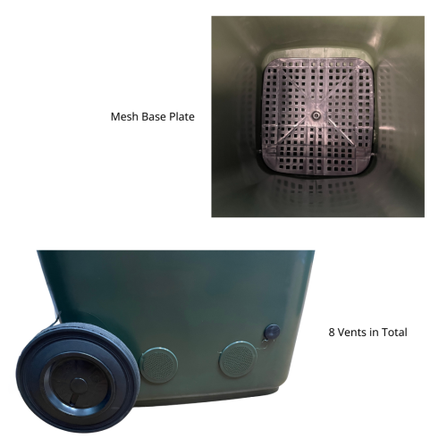 WB240LSOCS - 240L Sulo Organics Collection System Wheelie Bin (8 Vents & Mesh Base Plate) *QLD ONLY SPECIAL* - Image 2